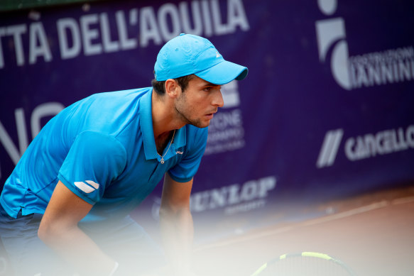Aleksandar Vukic on the tools at a Challenger event in Italy in 2019.