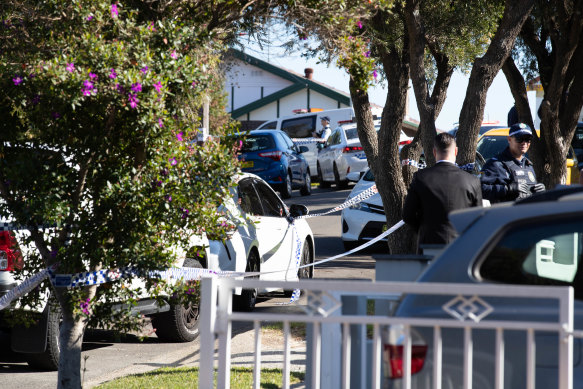 Police at the scene of a targeted shooting in Sydney's south. 