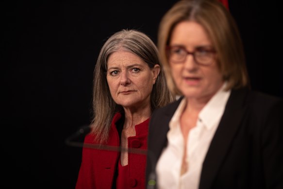 Attorney-General Sonya Kilkenny with Premier Jacinta Allan earlier this year.