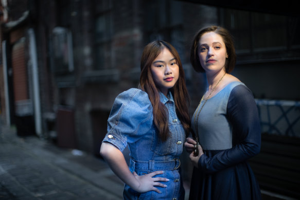 Abigail Adriano and Kerrie Anne Greenland play Kim and Ellen respectively in a new Opera Australia production of Miss Saigon. 