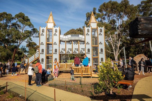 There’s a castle, too: the centrepiece of Thomas Street Playground in Hampton is a three-level castle.