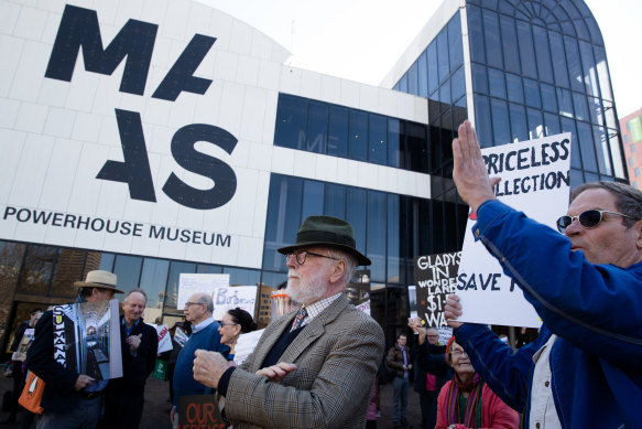 Protesters outside the Powerhouse in Ultimo in 2020.