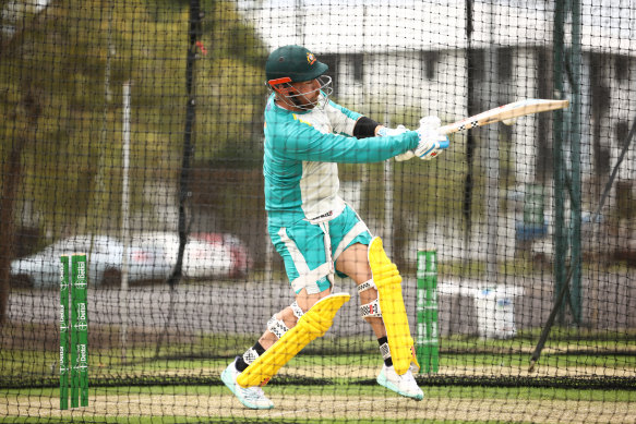 Aaron Finch had an unusually long net session in Cairns on Monday.