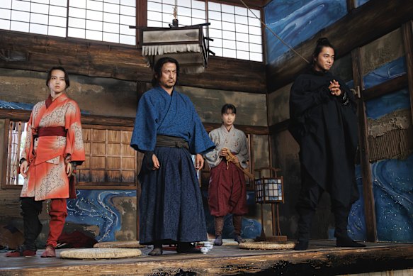 Kaya Kiyohara (left), Junichi Okada, Yumia Fujisaki, and Masahiro  Higashide in The Last Samurai Standing.