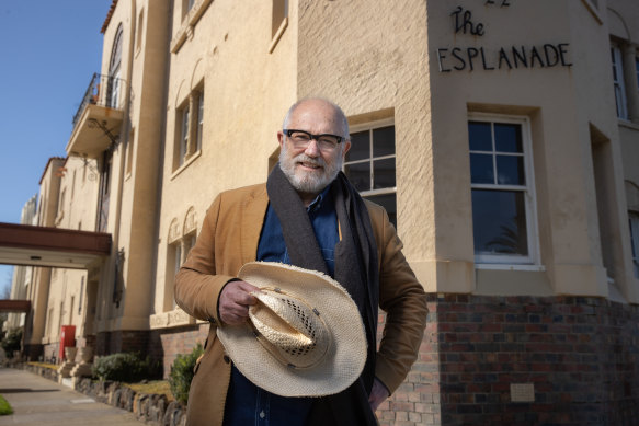 Architectural historian David Brand outside one of his favourite blocks of flats on The Esplanade.
