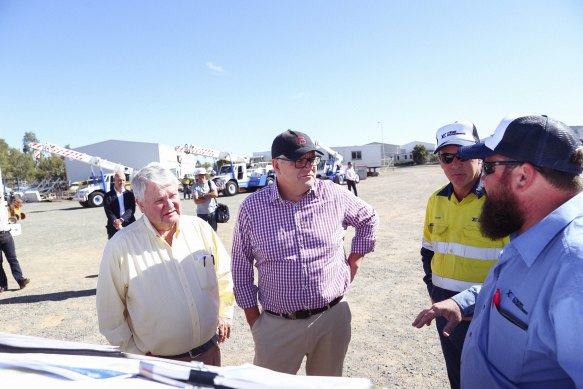 Prime Minister Scott Morrison met apprentices at an engineering firm in Gladstone on Sunday.