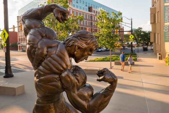 The Arnold Schwarzenegger statue is not where you’d expect.
