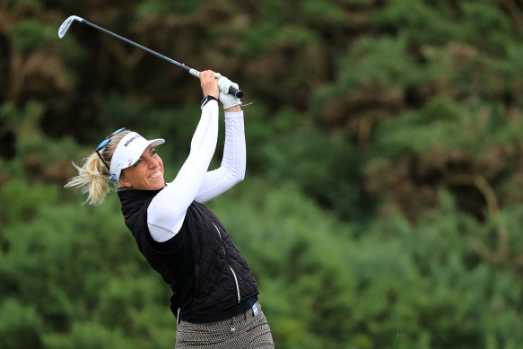 Sophia Popov en route to victory in the British Open at Royal Troon.