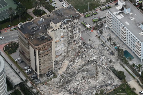 An aerial view of the damage.