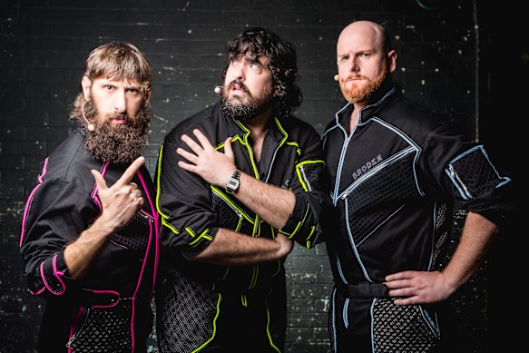 Mark Bonanno, Zachary Ruane and Broden Kelly of Aunty Donna 