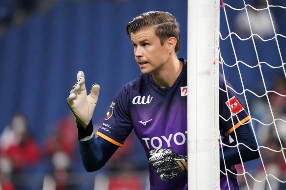 Mitch Langerak has been breaking record after record in Japan but isn’t available for Socceroos selection.