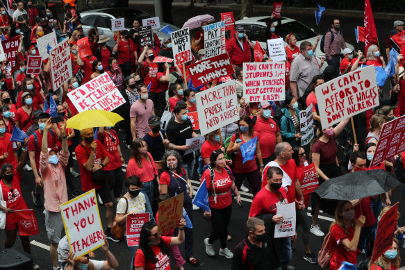 NSW teachers protest in Sydney.