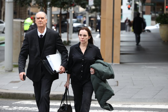 Former Super Retail Group chief legal officer and company secretary Rebecca Farrell arrives at the Federal Court on Wednesday. 