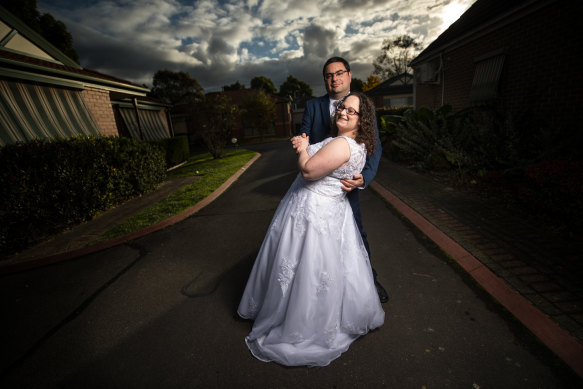 Rachel and Ben Sawyer brought their wedding forward in May to beat the lockdown. 