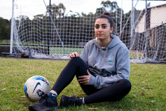 Christina Stefanou, 19, was touted as a rising star in soccer but had to give up playing because of a brain injury. She now plays touch football as a social game to keep fit.