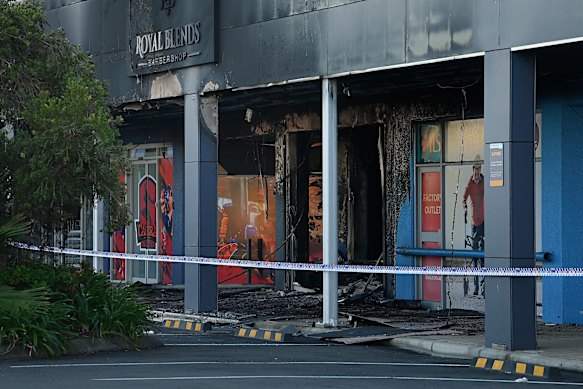 Emergency services were called to Royal Blends Barbershop at 2.20am on Thursday.