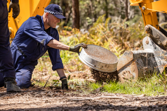 Victoria Police searching for the missing campers on Tuesday.