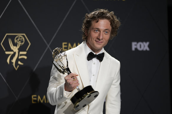 Jeremy Allen White, winner of the award for outstanding lead actor in a comedy series for “The Bear”.