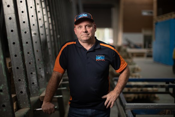 One Nation candidate Darren Hercus at his factory in Dromana.