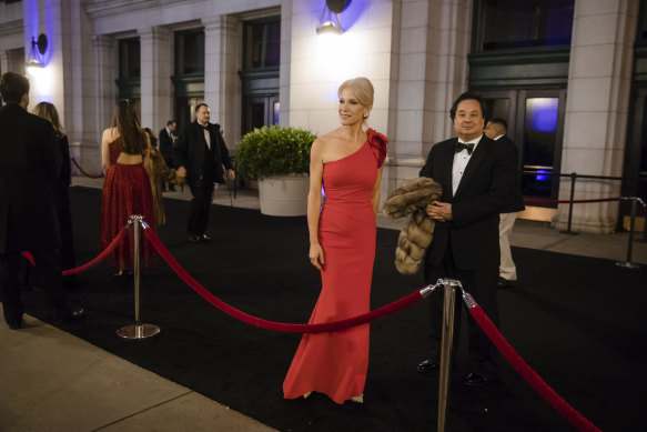 Kellyanne and George Conway arrive for a ball on the eve of Donald Trump’s inauguration in 2017.