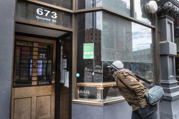 Bourke Street eatery Kinfolk was one of the Melbourne restaurants that closed during the pandemic.