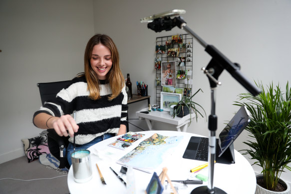 Josie Tutty, 26, has drawn a TikTok following for her art project.