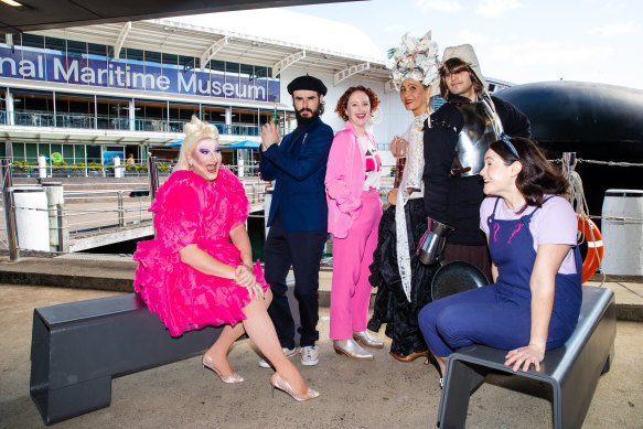 Festival director Kerri Glasscock (centre) with some of Fringe’s key performers.