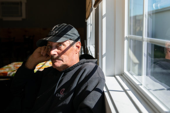 Mayor James “Ooker” Eskridge has lunch at Lorraine’s Seafood Restaurant on Tangier Island.