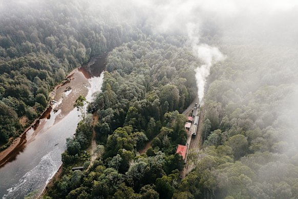 The West Coast Wilderness Railway, a marvel of steam engineering and nature. 