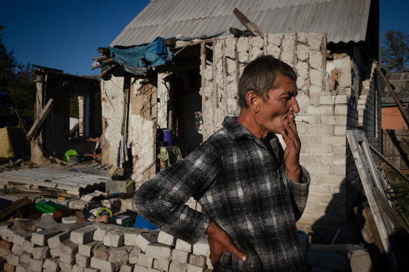 Mykola, 59, in Bohorodychne, a village near the frontline where the mayor said only 29 of 700 people remain