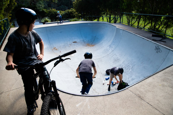 Children used skate parks more during lockdowns, including this one in Sydney’s Balmoral.
