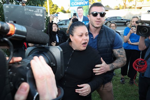A protester swore at the PM and slammed his mental health policies.