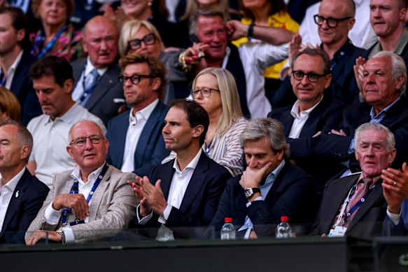 Rafael Nadal in the front during the match. 