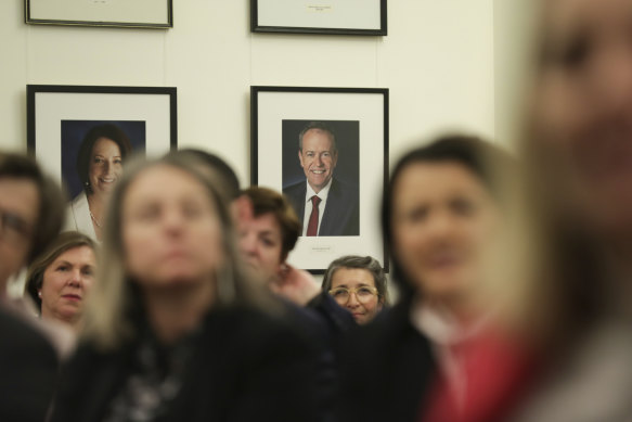 A portrait of former opposition leader Bill Shorten. Labor remains spooked by the shock 2019 election defeat.