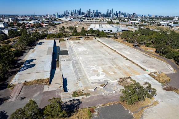 The data centre will be built on this former NewsCorp newspaper printing press site by the Westgate Bridge.