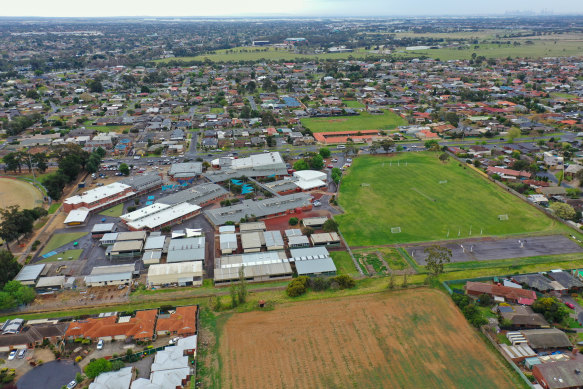 An aerial shot of Werribee Secondary College.