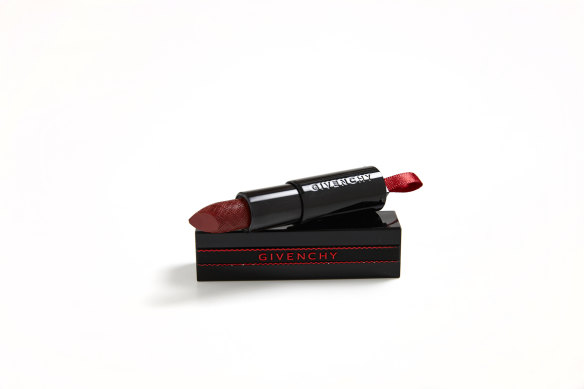 Givenchy’s Rouge Interdit Satin Lipstick in Thrilling Brown.