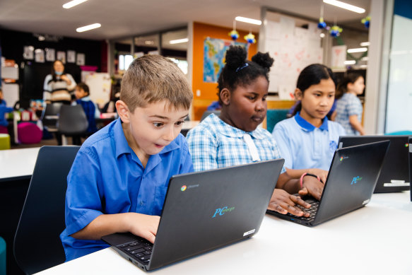 Ready to be tested: Students at Sacred Heart Primary School at Mt Druitt.