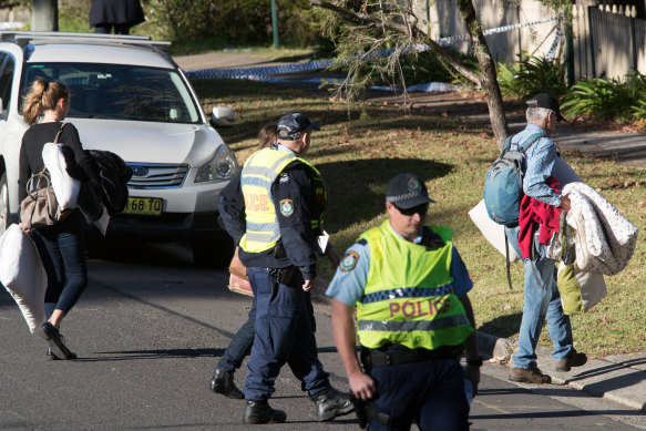 Police outside the West Pennant Hills home in 2018. 