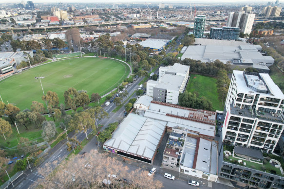 A former industrial site at 36-58 Macaulay Road in North Melbourne has had approved permits for around 200 dwellings since at least 2018, but no apartment building has been constructed.