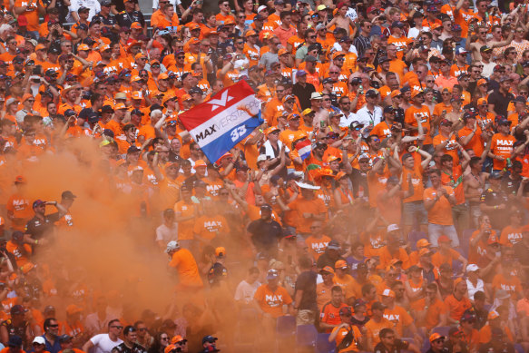 There was a sea of orange in the stands as fans turned out to support Verstappen.