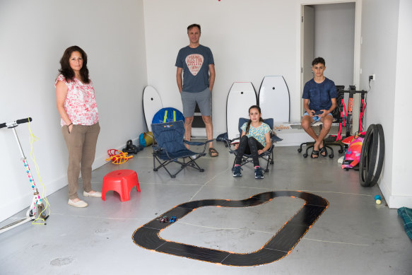 Getting through quarantine: Pauline Ioannou, her husband, Arthur, and children Sienna, 11 and Austin, 13.