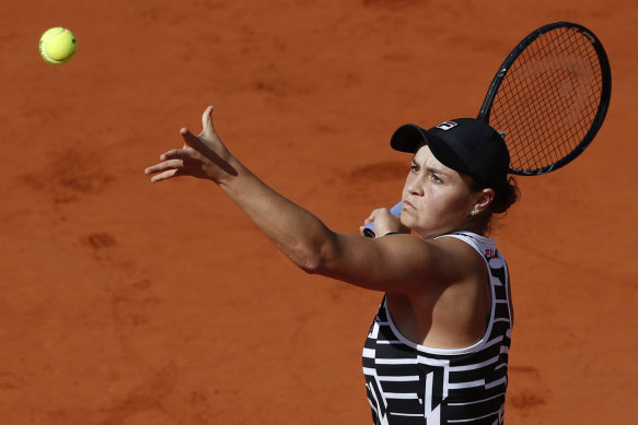 In action during the final of the French Open.