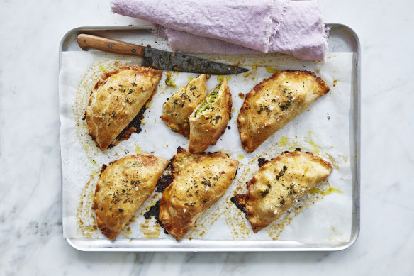 Broccoli and miso pasties.