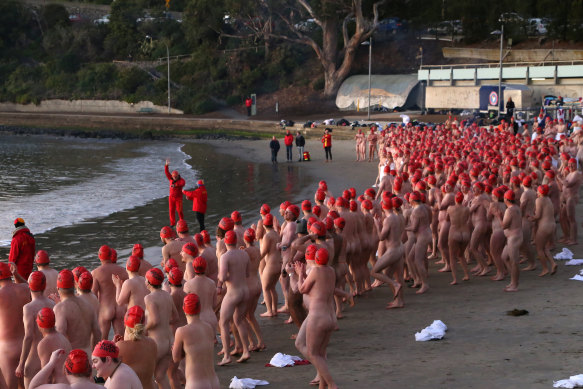 Despite the festival’s cancellation, Dark Mofo’s Nude Solstice Swim will still go ahead next year.