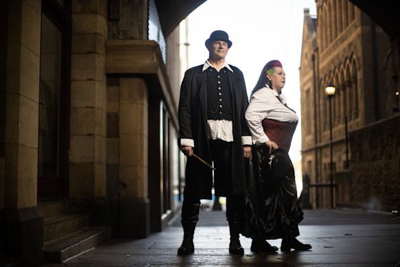 Christiaan and Annmarie Sloane in Melbourne ahead of the Wimmera Steampunk Festival in Dimboola.