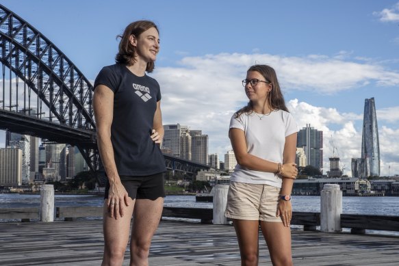 Olympic swimmer Cate Campbell with  Elin Schulz.