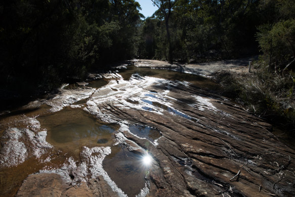 The Eastern Tributary, in the Woronora catchment area, south of Sydney. The region of the Special Areas is among those highlighted by scientists worried about the ongoing impacts from underground coal mining in Greater Sydney's catchment.