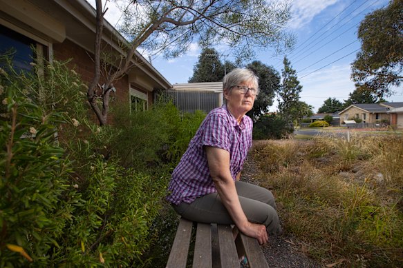 Friends of Skeleton Creek president Angela Whiffin at home in Altona Meadows, in a garden derived from seeds from the Point Cook land.