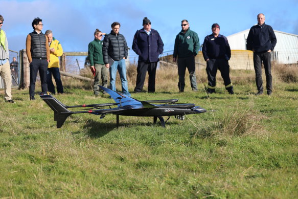 A Carbonix long-endurance drone being evaluated by ANU researchers for use in detecting bushfire ignitions.